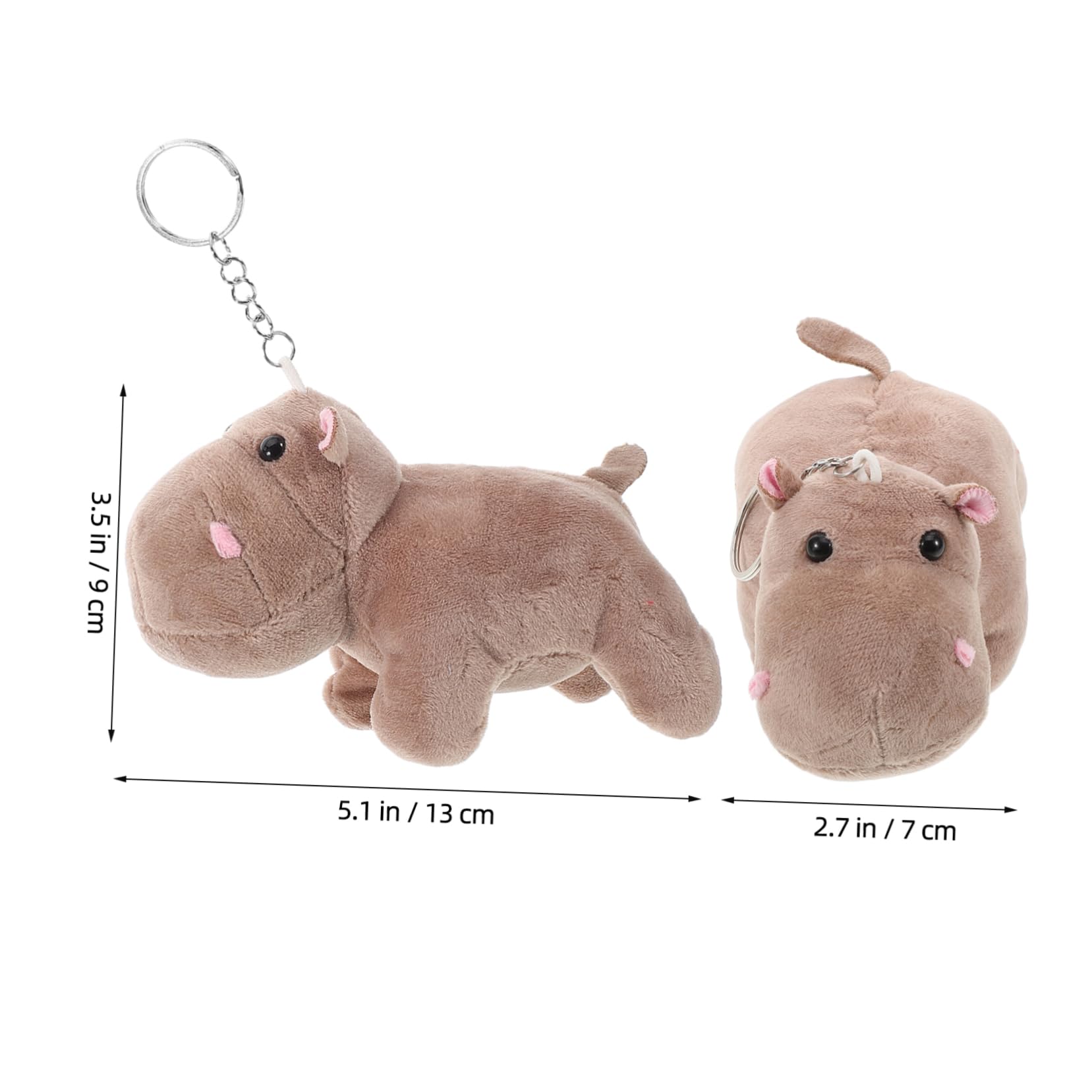 Simpatico Ciondolo a Forma di Ippopotamo di Peluche, Animale Realistico, per Chiavi, Decorazione Unica per casa e Ufficio