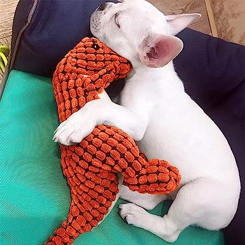 Wnddle Hund Kauspielzeug mit Dino Design, 2Pack Spielzeug für Hunde, Interaktives Hundespielzeug mit eingebauten Quietscher gegen Langenweile