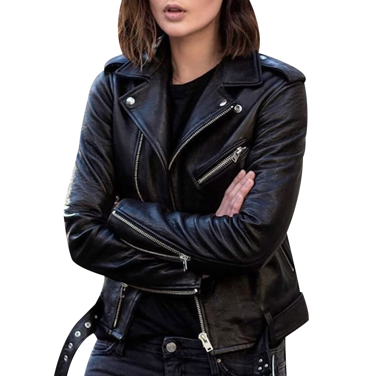Giacca Ecopelle Donna Corta Giubbino Ecopelle Donna Giacca Biker Jacket Donna Giubbotto Similpelle Faux Leather Jacket Donna Giacche Ecopelle Giacca Bikers Finta Pelle Sintetica Donna Curvy Primavera