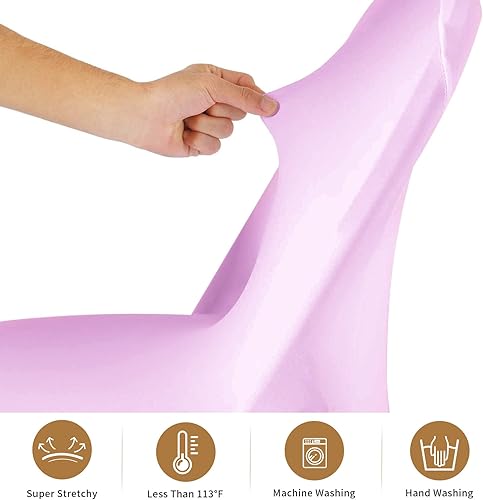 Miniatura 3 de ManMengJi Fundas para sillas plegables de elastano, 6 unidades, color lavanda, fundas universales para sillas ajustables para bodas, fiestas,