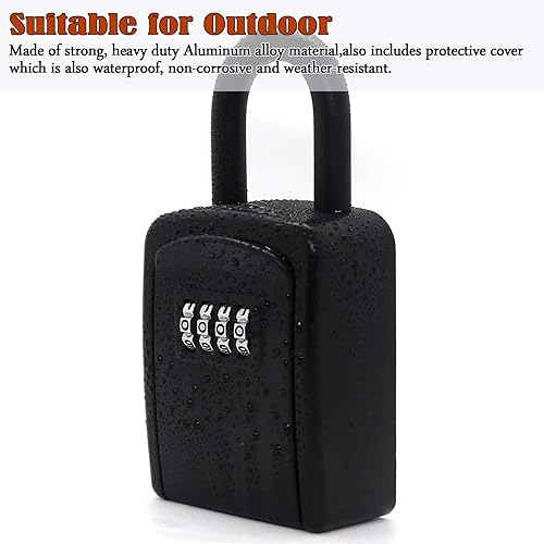 Miniatura 2 de Cerradura de seguridad Protable para almacenamiento de llaves, V-Resourcing para puerta montada, caja de cerradura de combinación de 4 dígitos, para