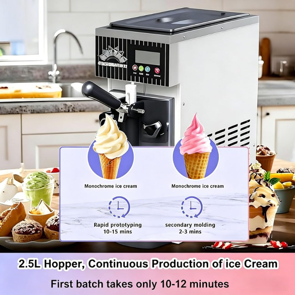 Heladeras Hacer Helado, Ice Cream Maker Maquina para Hacer Helados Maquina Helados Silver