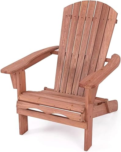 Silla Adirondack plegable para exteriores, silla de patio, construcción de madera de abeto, acabado de pintura protectora, diseño ergonómico,