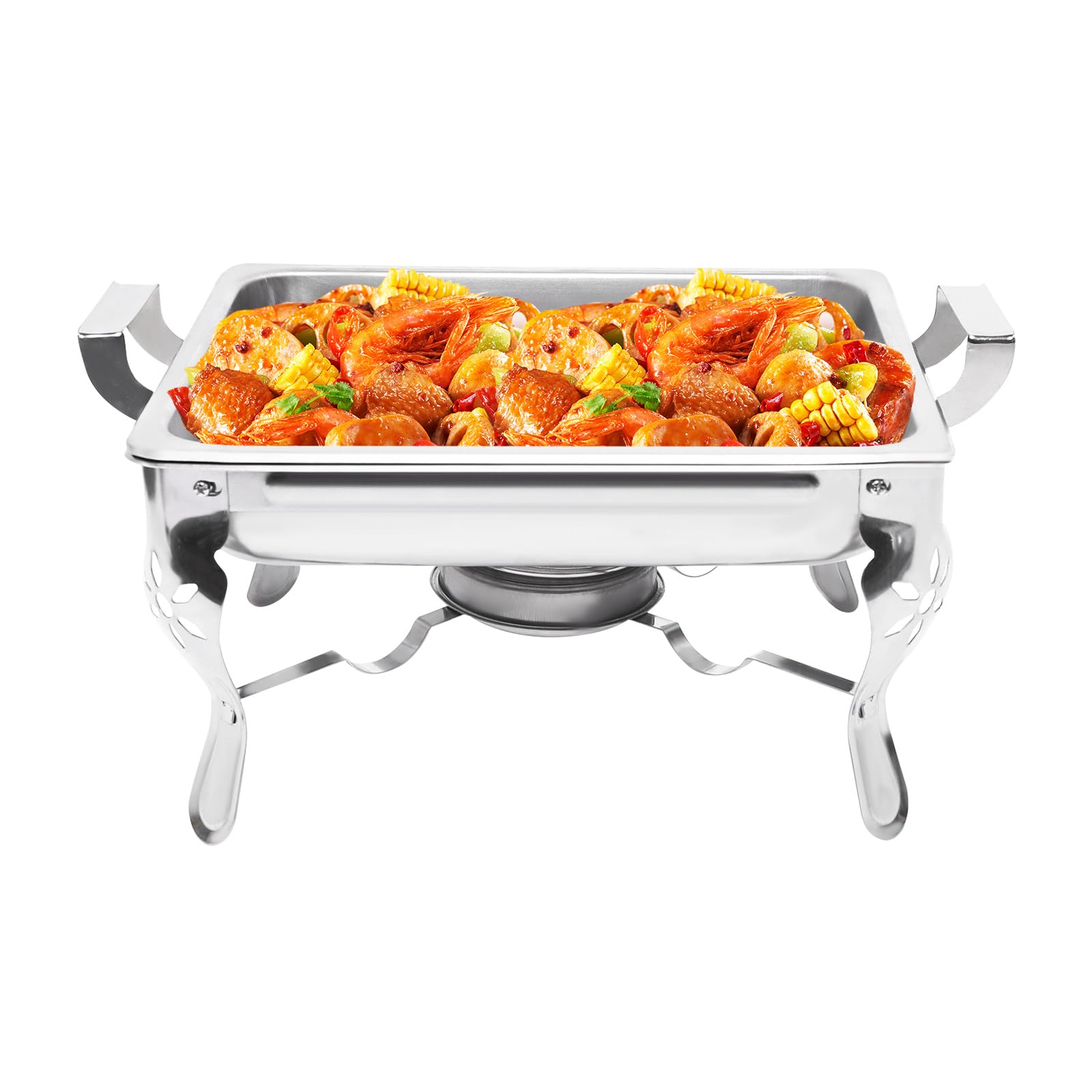 Buffet Fête Traiteur Chauffe Plat en Acier Inoxydable 6L de grande capacité à finition miroir
