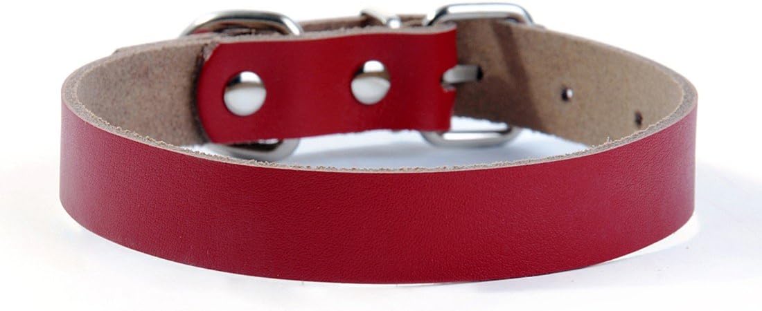 BecautyCYDZ Cow Leather Dog Pet Cat Puppy Collar Neck Adjustable Gift Buckle Strap Cut Necklace Safety
