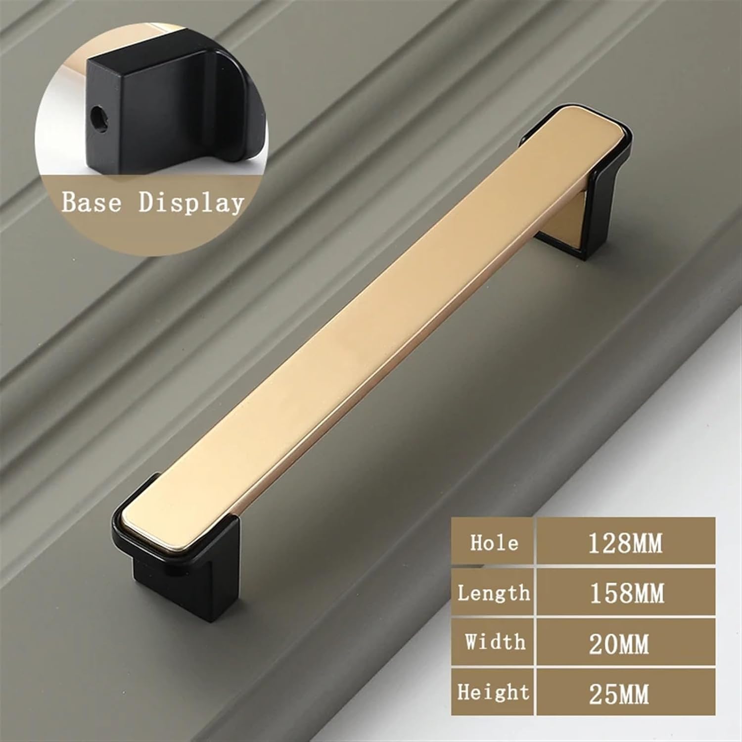 Modern Cabinet Door Handles and Knobs Detachable Zinc Alloy Black Gold Furniture Handles Drawer Pulls Hardware 1Pcs (Color : 6131-128mm Gray)