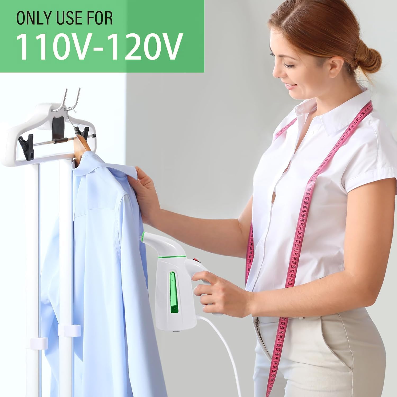 OGHom Steamer for Clothes, Portable Handheld Clothing Garment Steamer, 240ml Large Capacity 700W Travel Steam Iron 30 Second Fast Heat Up (Soft Green) - Image 6