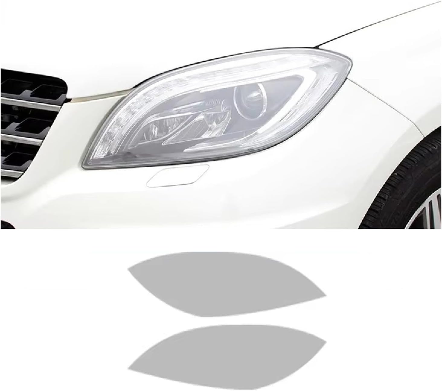 Car Headlight Protective Film for MERC&edes B&ENZ ML-Class ML320 2012-2015 Car Headlight Film Front Light Transparent Blackened Exterior Protective Sticker