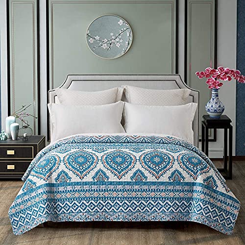 Qucover Tagesdecke 150x200 cm Boho, Gesteppte Decke aus Baumwolle 140x200, Bettüberwurf für Einzelbett, Premium Quilted… – Bild 5