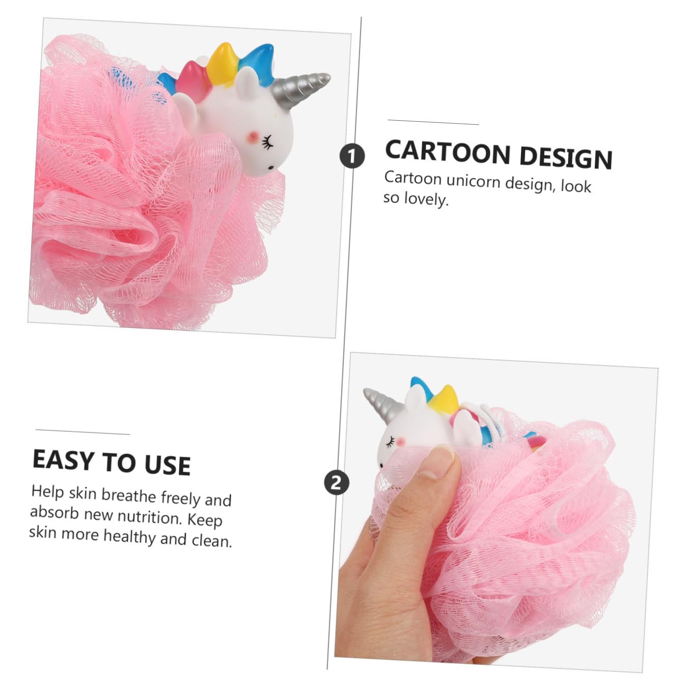 Healeved 6pezzi Unicorno Spugne Bagno Esfolianti Per Doccia Per Ragazza Loofah e Per e Massaggio Della