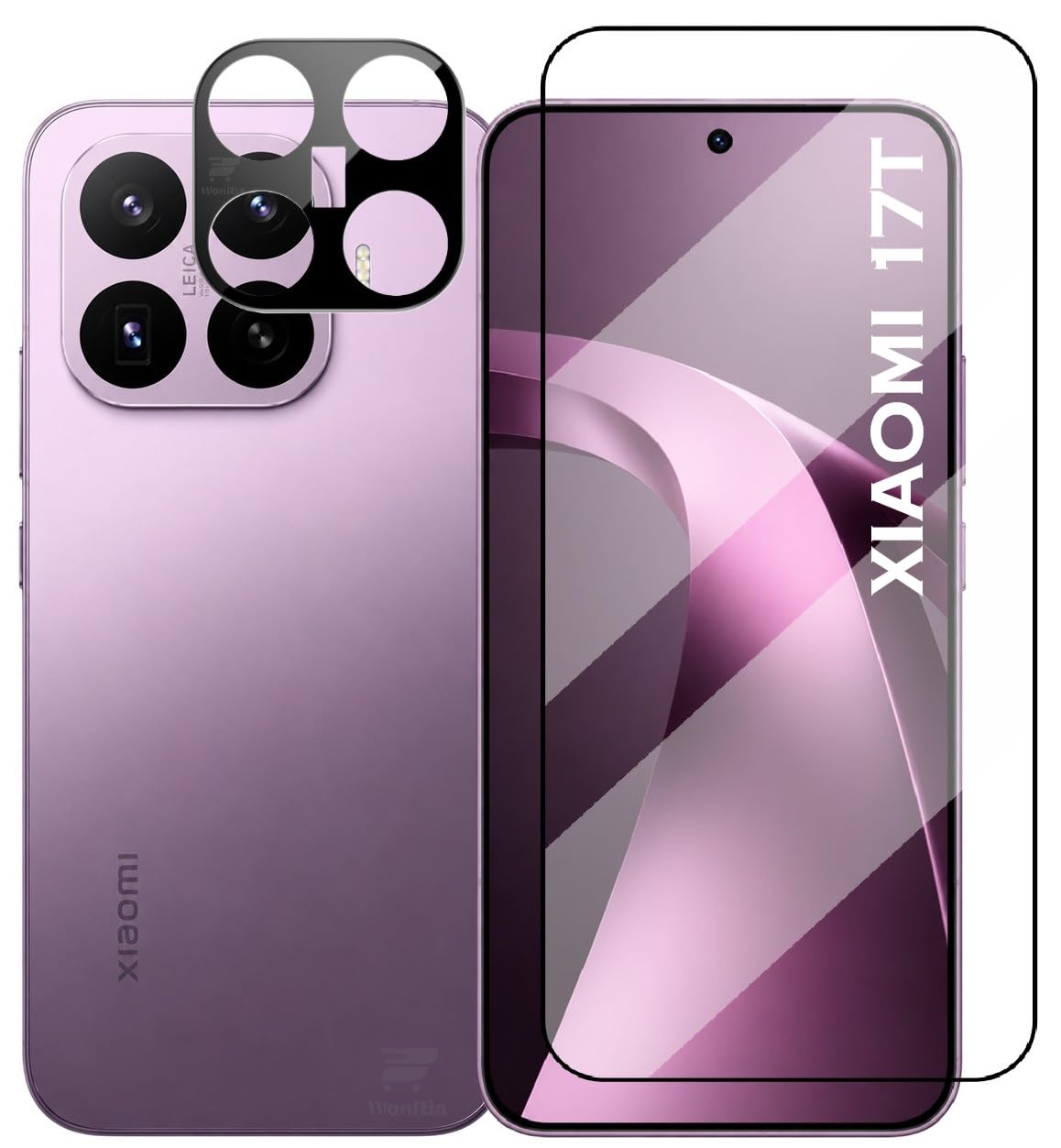 WonRia® [1+1 Tempered Glass Compatible with Xiaomi 17T 5G with 3D Camera Lens Protector Ultrasonic FingerPrint Unlock 9H Hardness Screen Glass Protector - (Pack of 2)-image-40