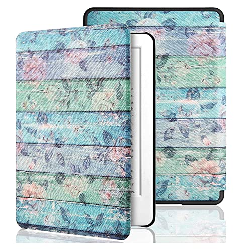 Image of SwooK Classic Printed Magnetic for 6.8 inch Kindle Paperwhite 11 11Th Generation 2021 / Kindle Paperwhite Signature Edition Soft Back Flip E-Readers Cover Case (Vintage Wood)