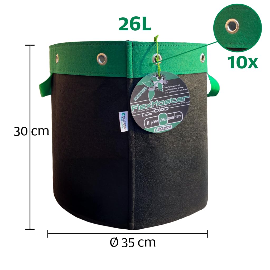 FlexMaster Grow Bag 3 × 26 L – Stofftopf mit LST-Ösen