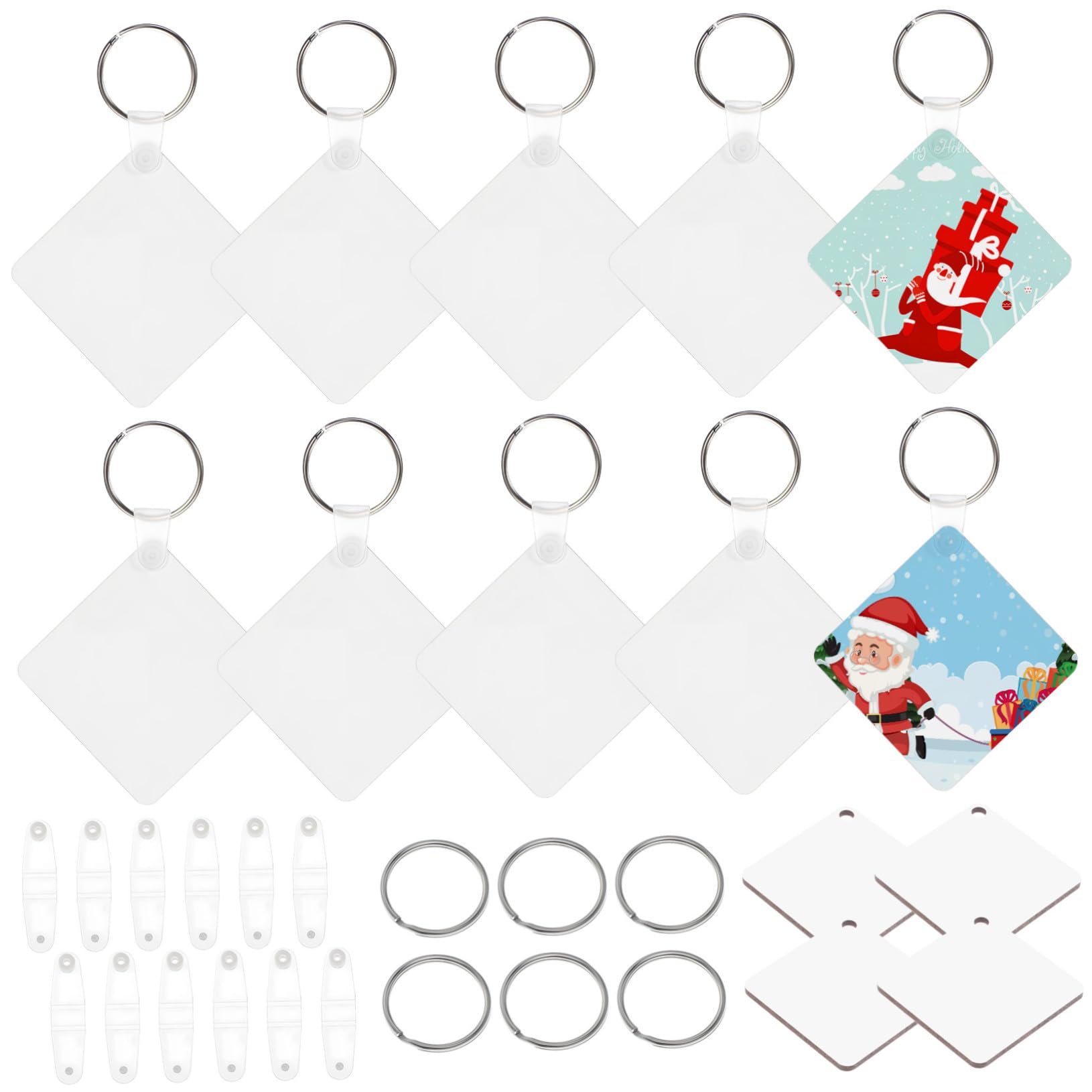 Llaveros Acrílicos En Sublimación Doble Cara 40 Unidades Transparentes Para Manualidades Artesanales Diy Regalos y Decoración