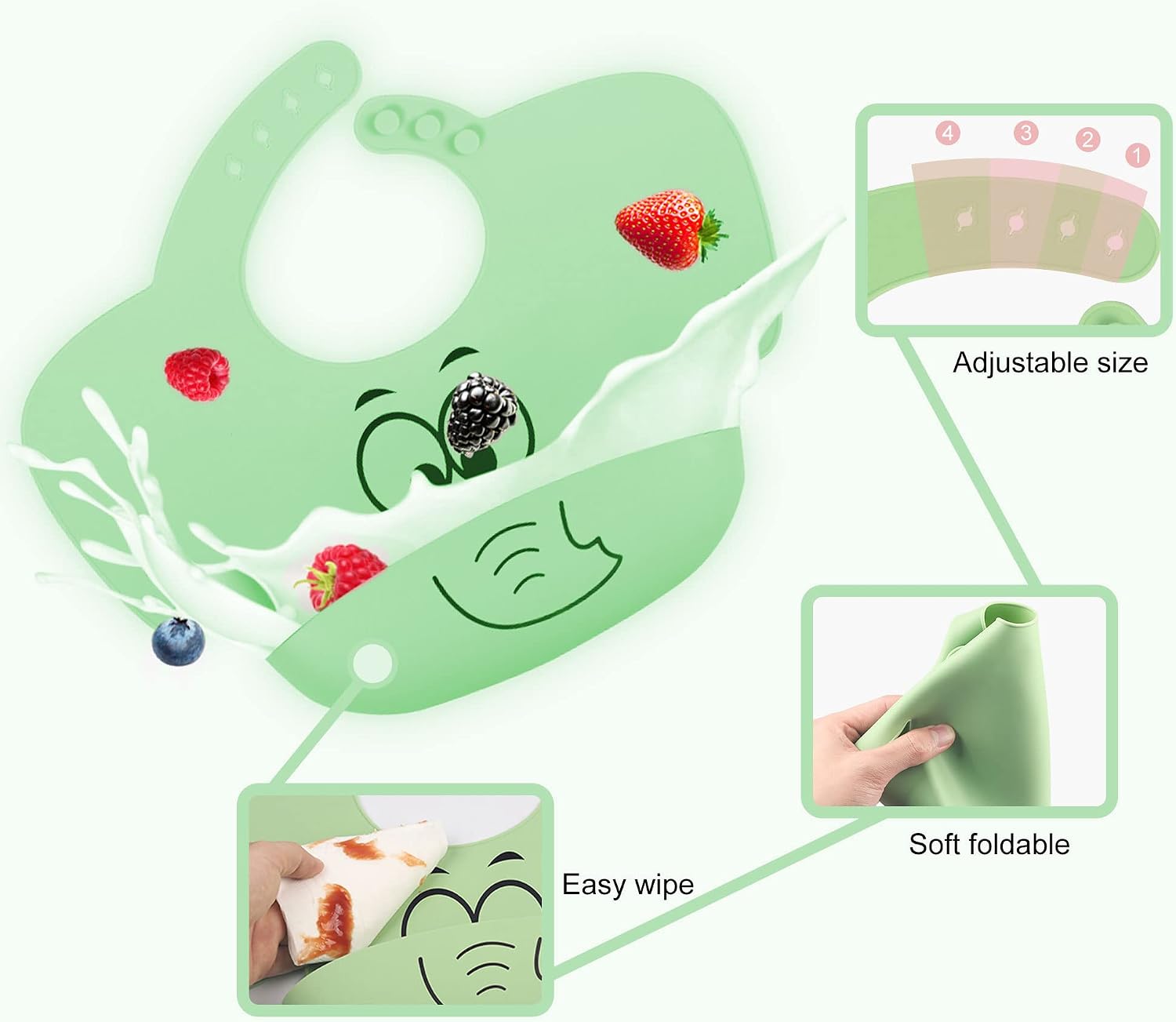 FILOWA Baby Weaning Set, 5 PCS Soft Silicone Feeding Set including Suction Plates and Bowls Set, Baby Spoon Fork - Image 4