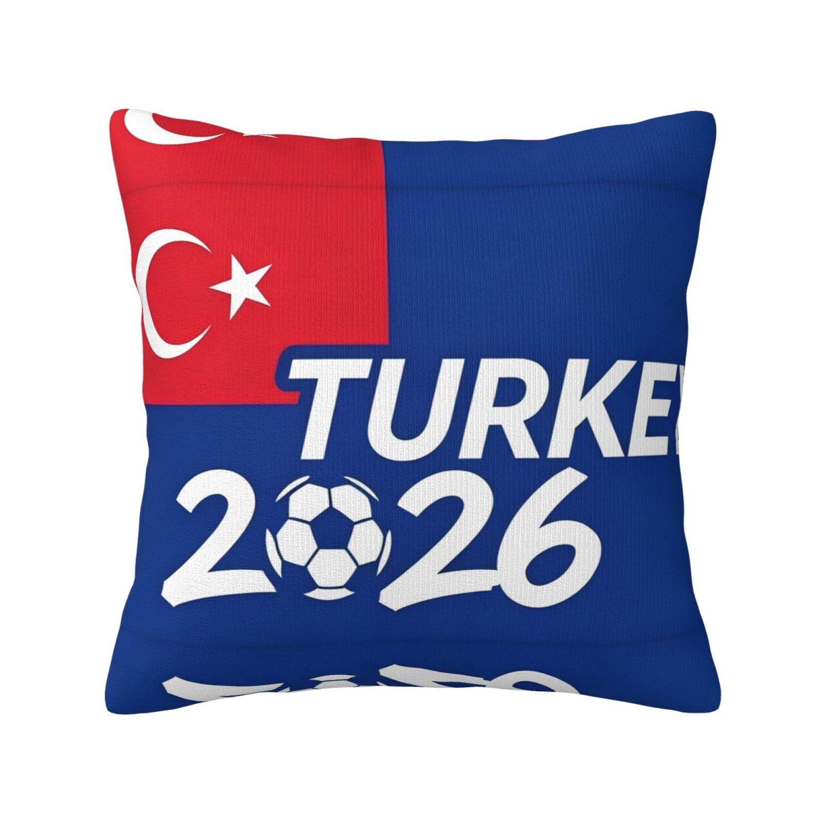 Turkey-Flag Print Decorative Throw Pillow Covers for Sofa, Outdoor and World Cup Celebrations