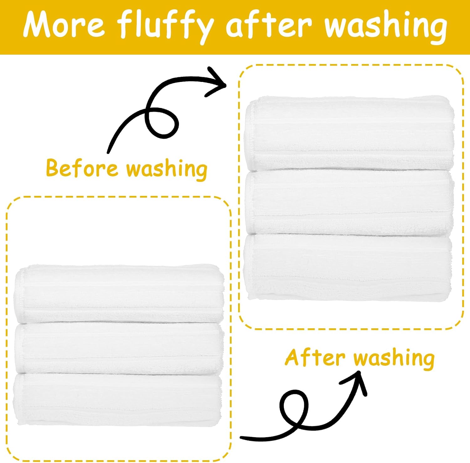 Luxurious 3-Pack Ribbed Striped White Hand Towels，Bathroom Towel Decorative Absorbent Bath Towel for Bathroom Home Beach, Hotel & Spa Premium Cotton Face Towels 13” x 29”, Soft and Quick Drying