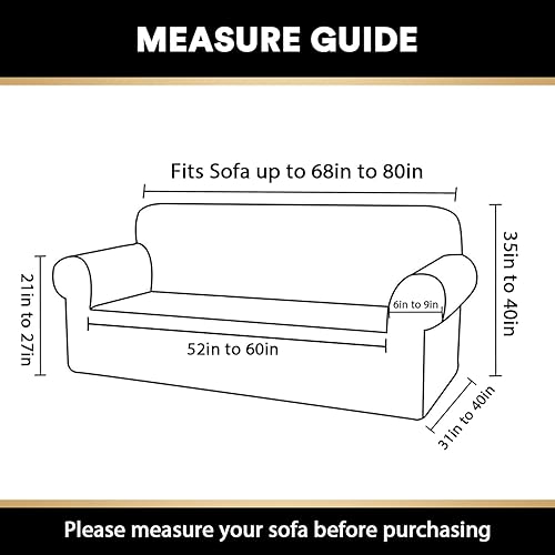 Miniatura 2 de PrinceDeco Waterproof Couch Covers Slipcovers for Sofas,1 Piece Stretch Jacquard Sofa Slipcover Leakproof Pet Friendly Furniture Protector for Kids,