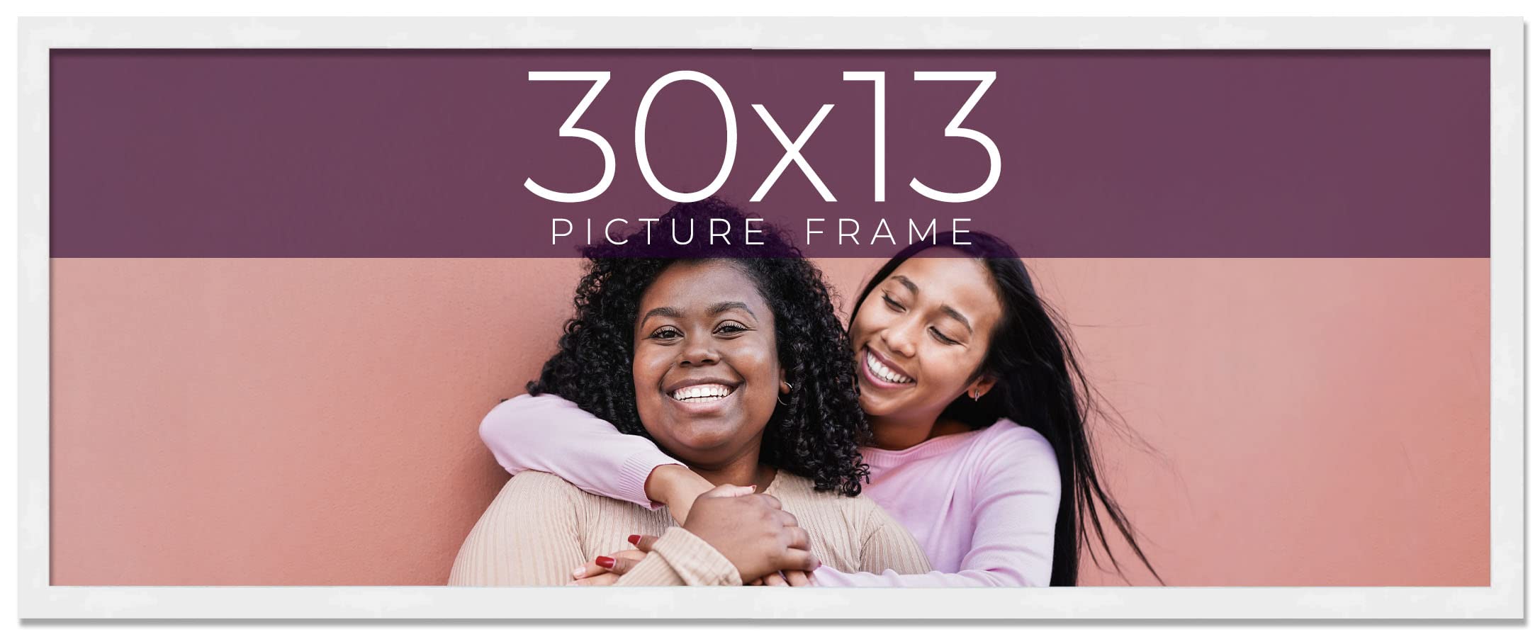 Amazon.com - 30x13 Frame White Real Wood Picture Frame Width 0.75