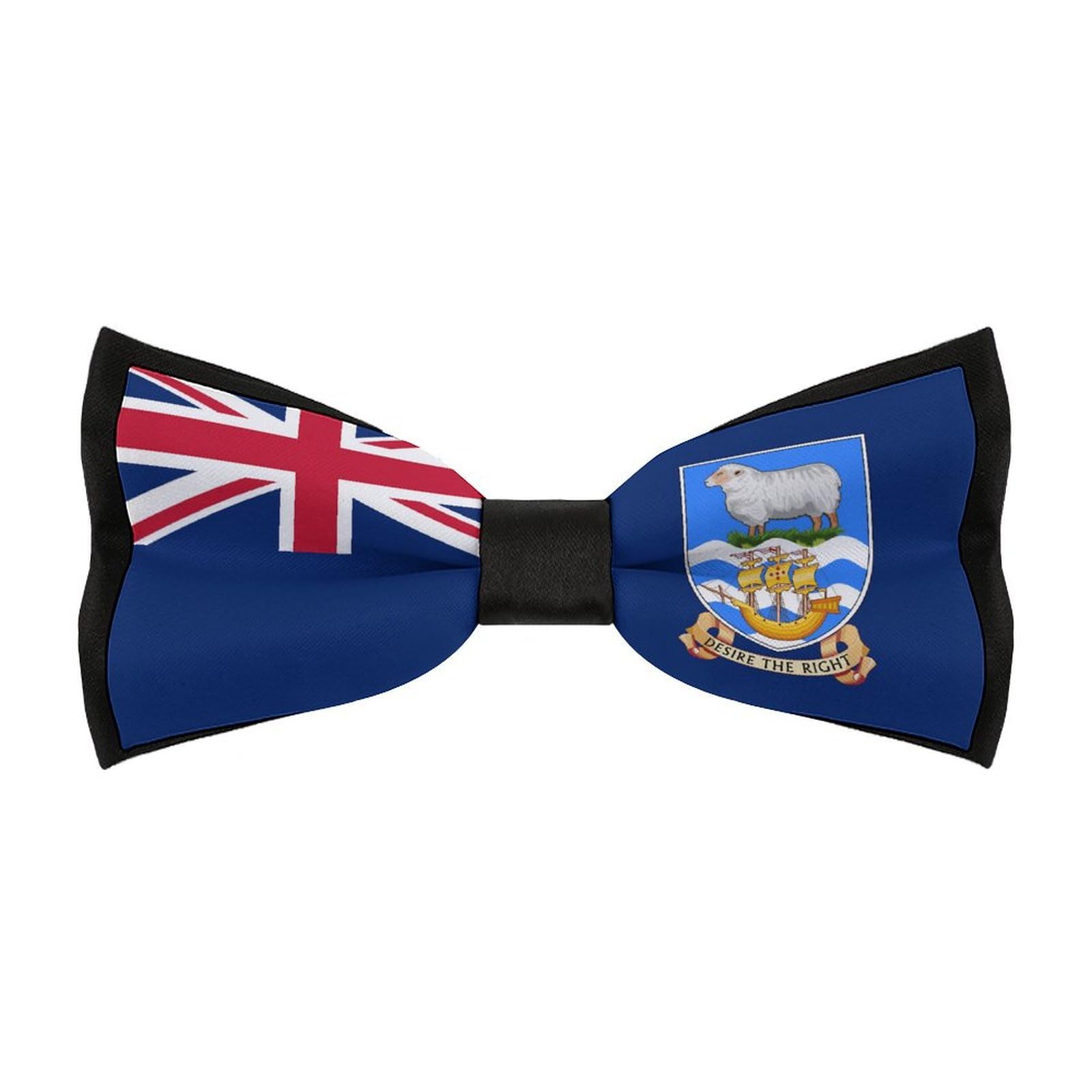 Ahdyr Falkland Islands Flag Bow Tie for Men Wedding Party Bowtie