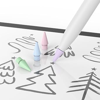 6 Pack Colorful Fine Point Replacement Tips for Apple Pencil