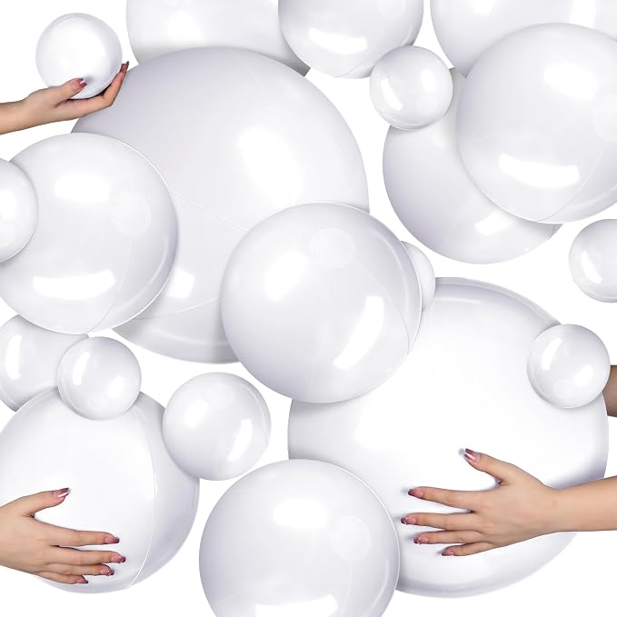 Sratte 20 Pcs Inflatable Beach Balls Bulk, Multiple Sizes
