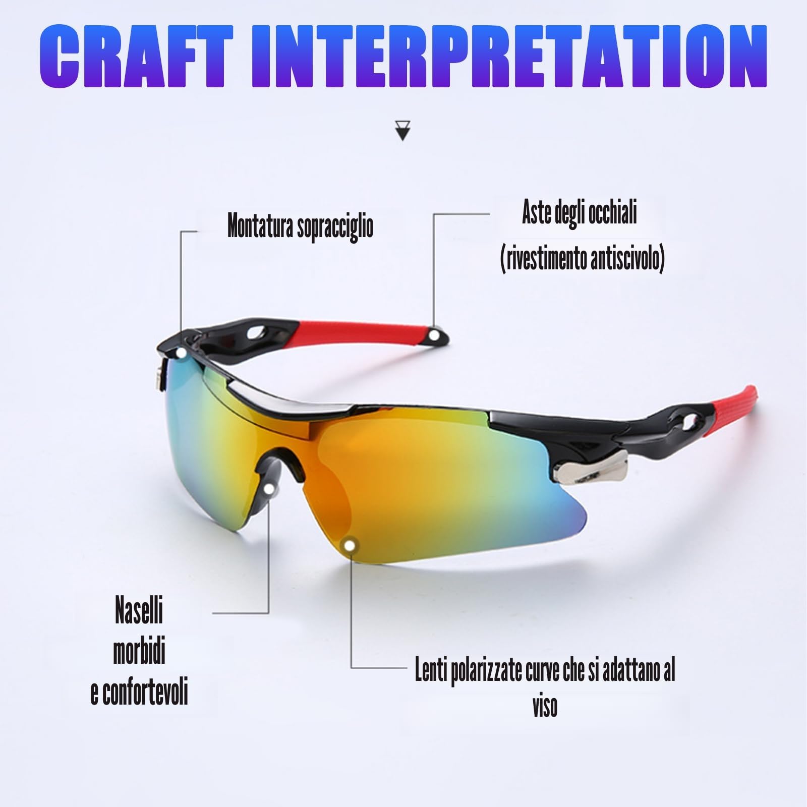 JSTHHTT 2 PCS Occhiali da Sole Sportivi da Ciclismo,Occhiali da bicicletta antivento,occhiali da ciclismo per uomini donne,protezione UV400, per ciclismo,motociclismo,corsa,sci,alpinismo,pesca ecc