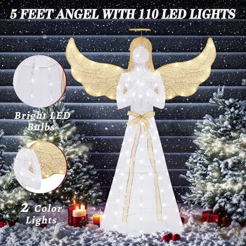 Shintenchi STC-AGL2 5Ft Lighted Christmas Angel, Outdoor Christmas Holiday Decoration thumb #5