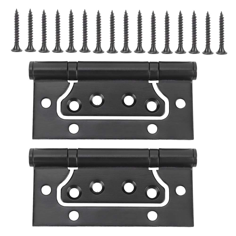 Stainless Steel Concealed Butt Hinge Black Hardware Cabinet Accessory Door Furniture 2Pcs