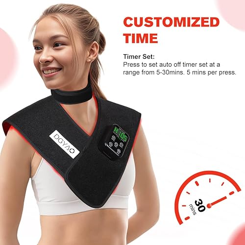 Miniatura 7 de DGYAO Nueva terapia de luz roja inalámbrica RC2 para cuello y hombros, terapia infrarroja cercana para terapia de pulso para alivio muscular del