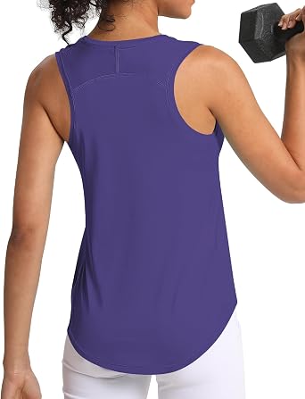 Womens Workout Tops Racerback Athletic Tank Tops Sleeveless Loose Fit Yoga Running Gym Shirts for Women