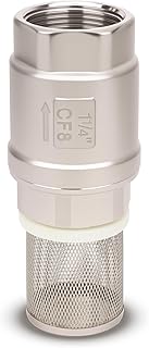 Foot Valve with Filter 1-1/4" NPT, Stainless Steel Bottom Valve, Spring Vertical Check Valve