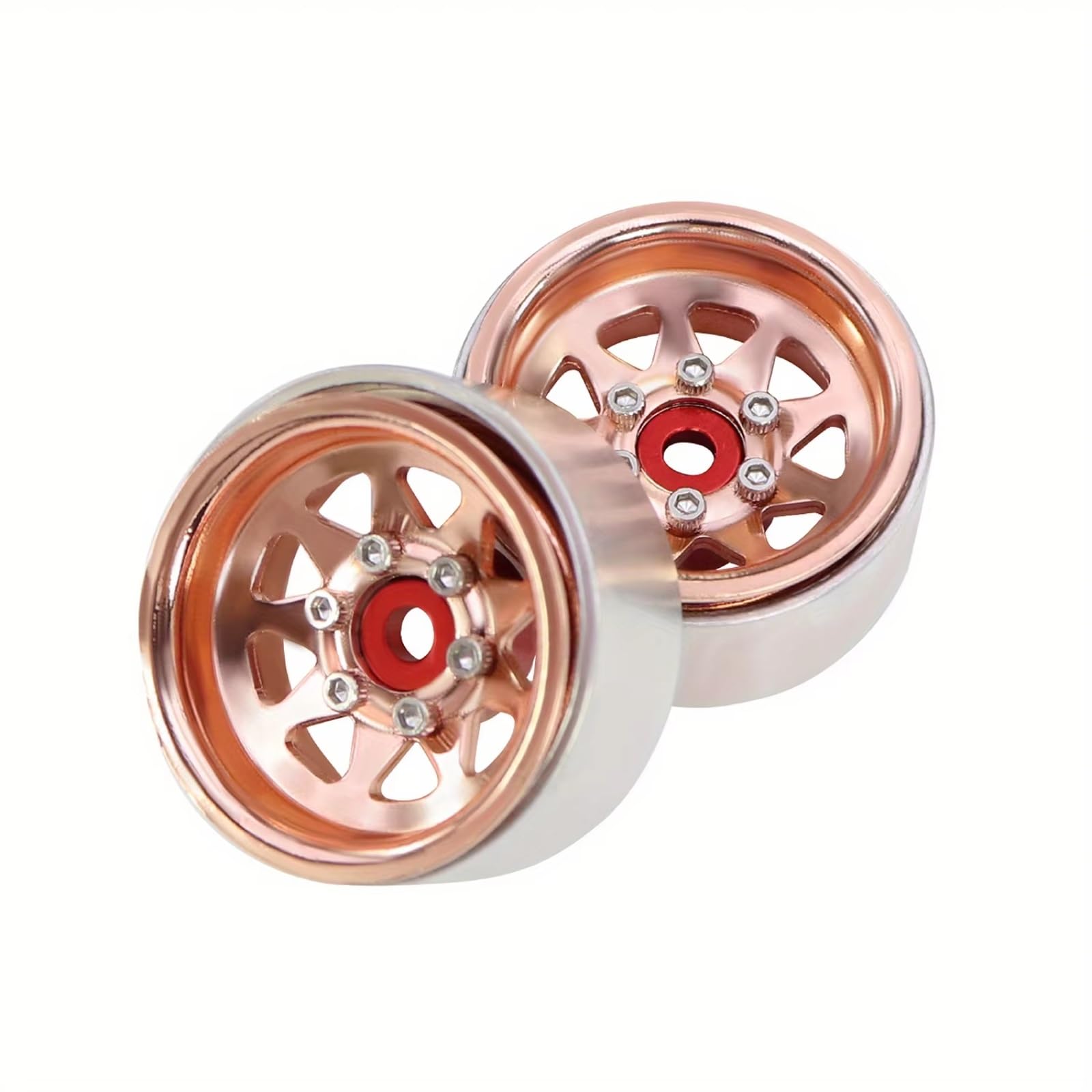 Per Axial Per SCX24 AX24 Per Trx4M 1/18 1/24 Cerchio Beadlock In Alluminio Da 1,0" Con Mozzo In Acciaio Stampato E Piatto Profondo Parti Aggiornamento Auto RC Accessori RC