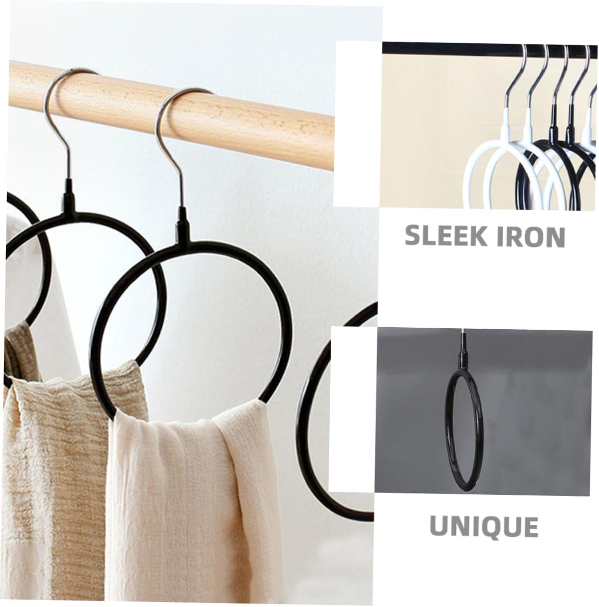 Metal Ring Hooks 8pcs Scarf Hanger Organizer for Closet Storage