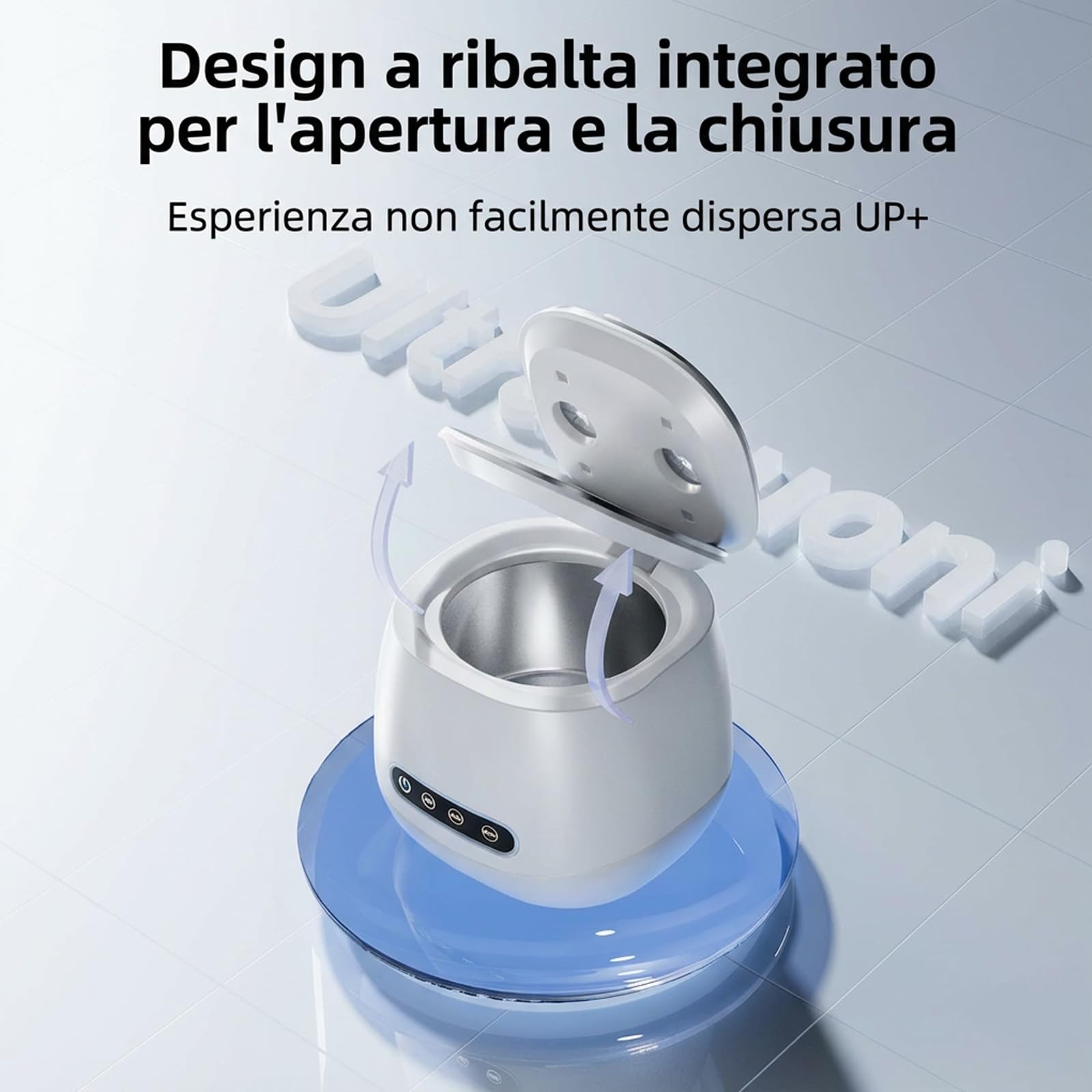 Cleon - Pulitore ad Ultrasuoni per Mascherine Dentali, 45000Hz con 3 modalità, Vasca in Acciaio Inossidabile, Pulizia Rapida in 5 Minuti