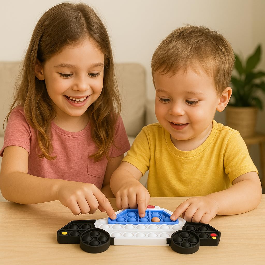 Ranzah Pop Fidget Toy Push Pop Bubble Sensory Toy For Kids And Adults Travel Poppet Toy Squishy Toy For Gifts & Parties ADHD Stress & Anxiety Relief Toy Squeeze Toddler Toy (Police Car) - Image 4