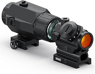 Feyachi M38 5X Magnifier Combo Kit with RS-23 Red Dot Sight, 1 x 22mm Red Dot Scope & Magnifier Built-in Flip Mount Combo - Feyachi