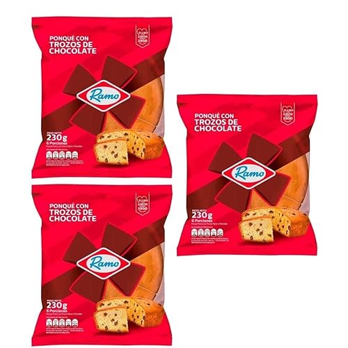 Miniatura 3 de Ponque Ramo (Pck de 3) con Chips de Chocolate es un delicioso snack cake colombiano colombiano Snack de colombia en línea Bocadillos colombianos