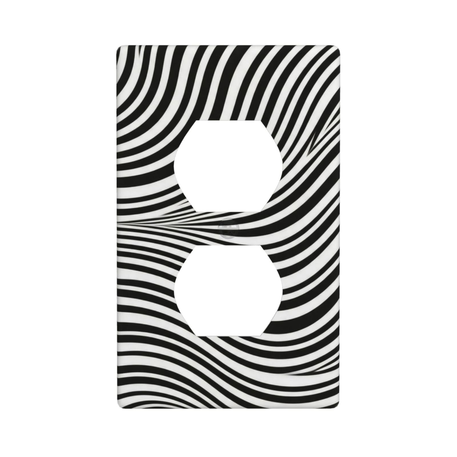 Wave Stripe Decorative Switch Plate Cover-Unbreakable Polycarbonate Wall Plate for Home Office, 1 Gang with Screws