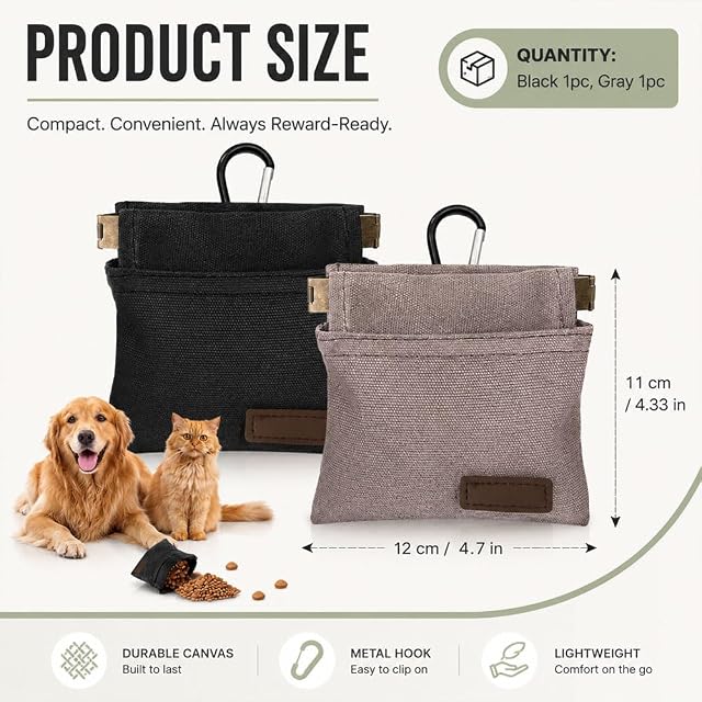 Foto 2 de 7 de 2 PCS Bolsa Premios Perro Pequeña,HMCEY Pet Training Snack Bag-12.5 X 12 CM