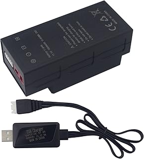 PUOO 1PCS 11.1V 1050mAh 3S Upgrade Lithium Battery & 1PCS USB Charging Cable for MJX H16 H16P H16E H16H H16DR H16SC H16BM HB17 H16GT HP161 JC16EP RCM029 H07 H17 HB17 Remote Control Car