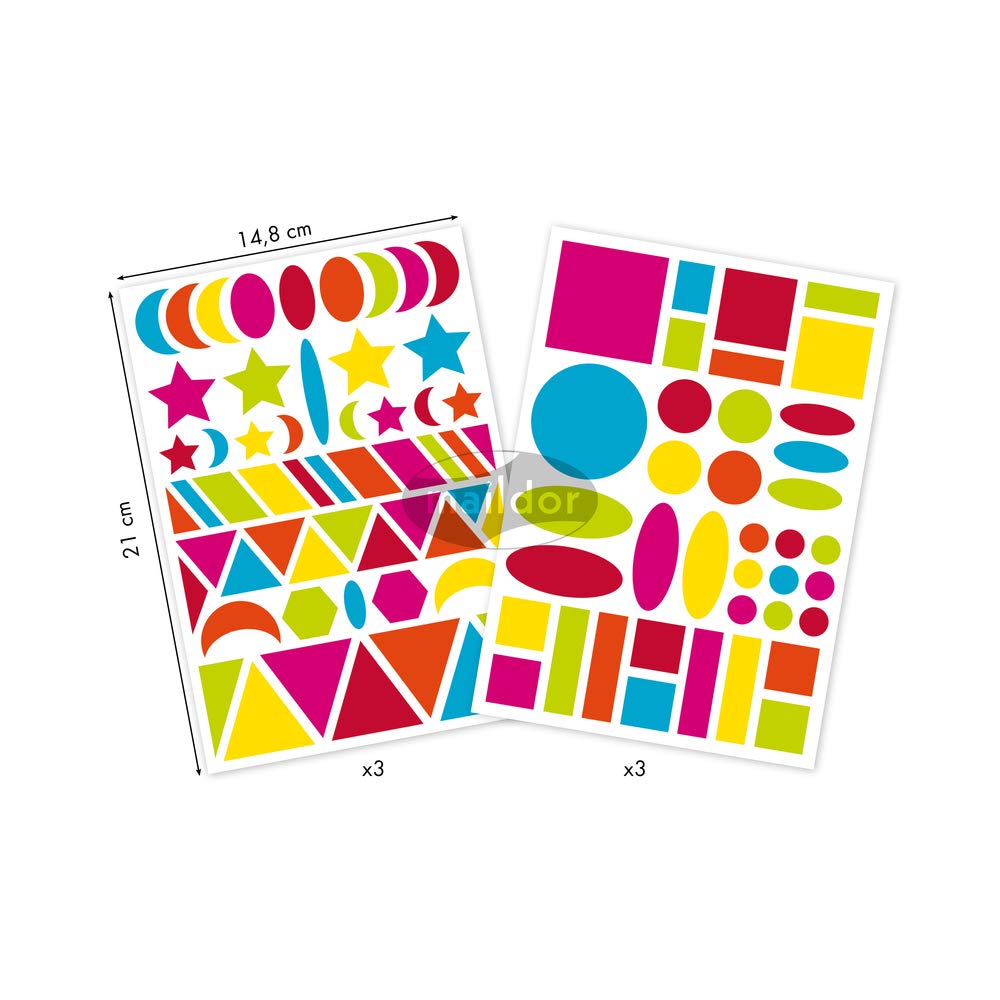 Maildor AE040O -STICKERS Baby, Pack of 6 sheets 14.8 x 21 cm, From 2 years, VIVIOUS GEOMETRICS DESIGNS(282 stickers) - Image 2