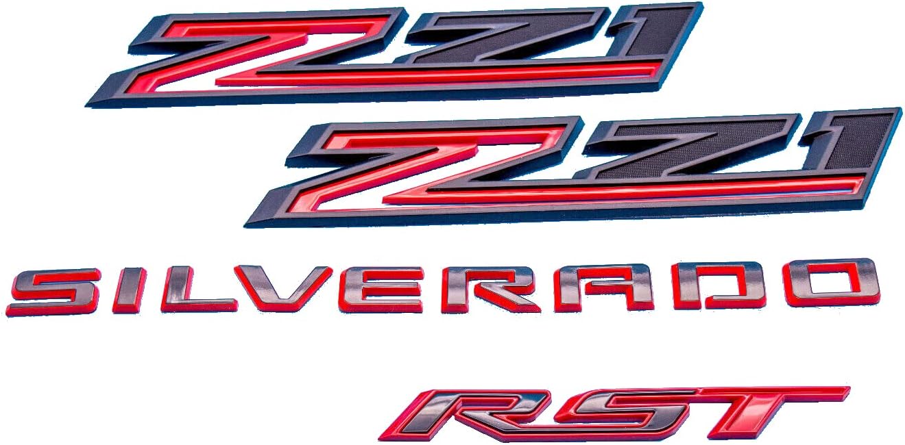 4Pcs Set Tailaget Silverado RST Letter Emblem Plus Side