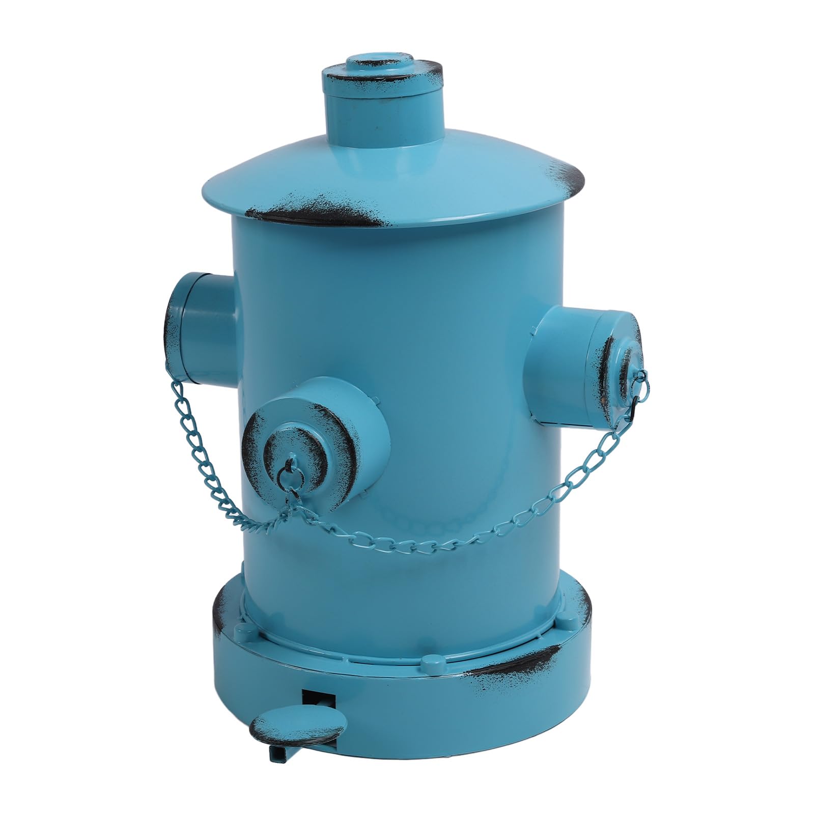 Bote de Basura Retro para Boca de Incendios, Bote de Basura con Pedal de Hierro Forjado de Gran Capacidad, Decoración Europea única de Arte de Hierro para el Hogar y la Oficina (azul claro)