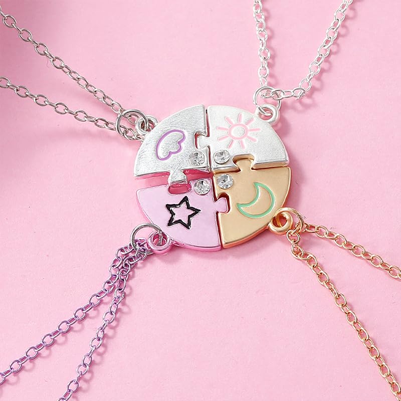 Best Friend Friendship Necklaces for 3 Sisters Birthday Gifts for Big Middle Little Sister Puzzle Necklace for 3 4 Friends 5
