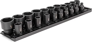 TEKTON 1/2 Inch Drive 6-Point Impact Socket Set with Rails, 21-Piece (5/16-1-1/2 in.) | SID92102