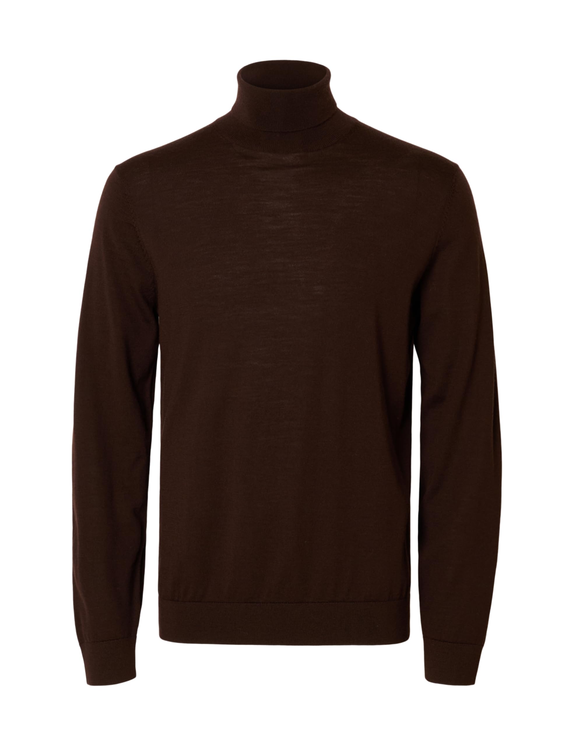 Selected Homme Men's Slhtray LS Knit Merino Roll Neck Noos Pullover (Pack of 1), Demitasse, L