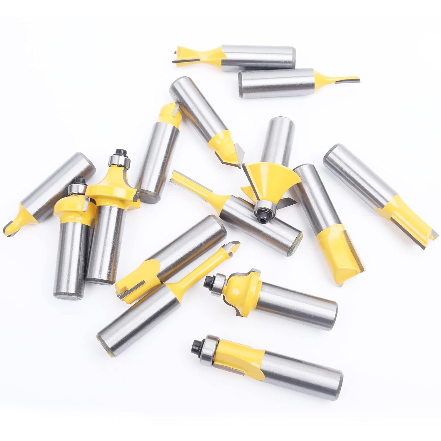 KOWOOD Router Bits Set of 15 Pieces 1/2 Inch Woodwork Tools for Beginners