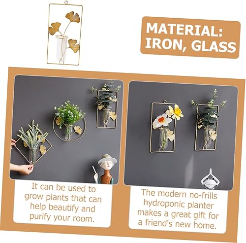 Miniatura 6 de YARNOW Jarrón colgante de pared, decoración de pared, adorno de cristal montado en la pared, adorno para el hogar