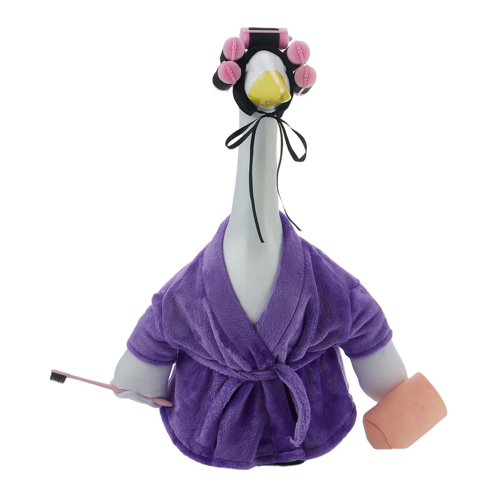 Limtula 23Inch White Geese Bathrobe Costume Outfit Suitable for Porch Decoration Fun Garden Ornaments with Fabric Materials Garden Deck Waterfowl Statue Clothing